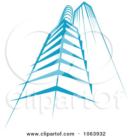 Clipart Blue Skyscraper Logo 4 - Royalty Free Vector Illustration by Vector Tradition SM
