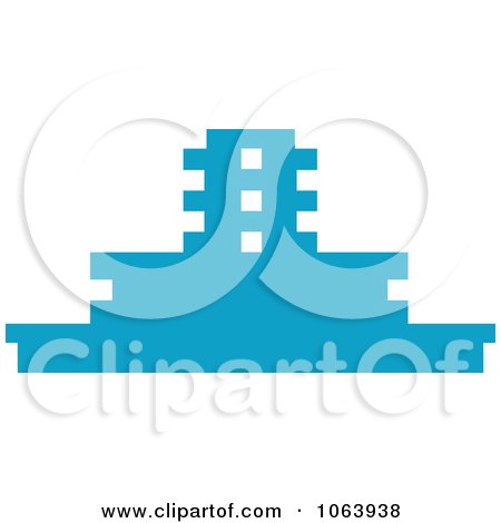 Clipart Blue Skyscraper Logo 1 - Royalty Free Vector Illustration by Vector Tradition SM