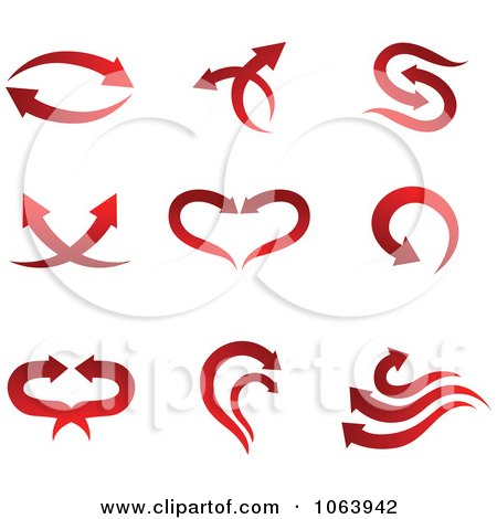 Clipart Red Arrows And Hearts Digital Collage - Royalty Free Vector Illustration by Vector Tradition SM