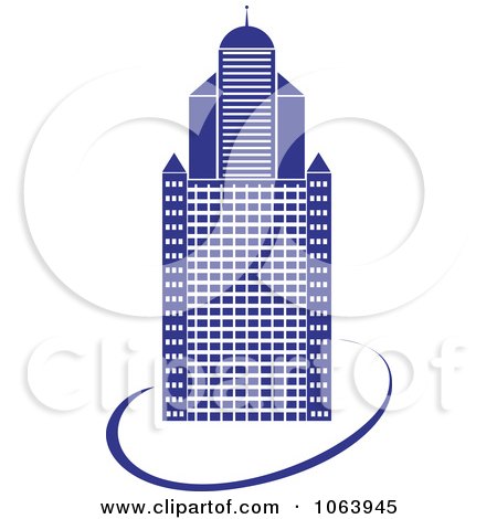 Clipart Blue Skyscraper Logo 11 - Royalty Free Vector Illustration by Vector Tradition SM