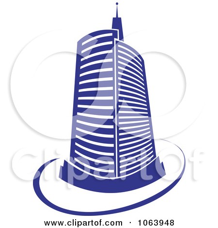 Clipart Blue Skyscraper Logo 14 - Royalty Free Vector Illustration by Vector Tradition SM