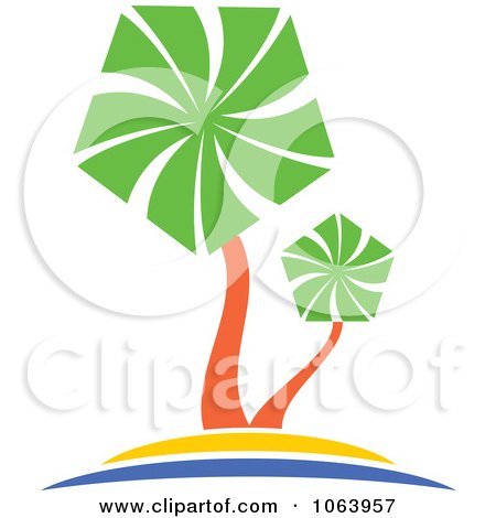 Clipart Palm Tree Logo 3 - Royalty Free Vector Illustration by Vector Tradition SM