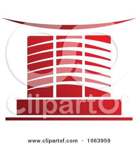 Clipart Red Skyscraper Logo 1 - Royalty Free Vector Illustration by Vector Tradition SM
