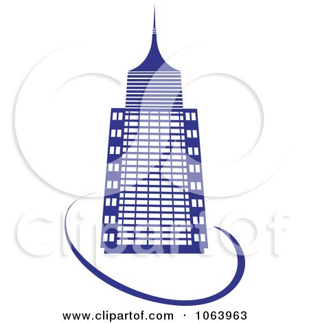 Clipart Blue Skyscraper Logo 10 - Royalty Free Vector Illustration by Vector Tradition SM