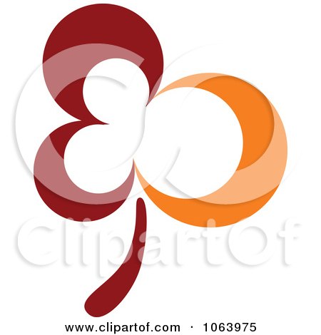 Clipart Maroon And Orange Clover - Royalty Free Vector Illustration by Vector Tradition SM