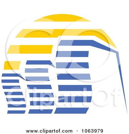 Clipart Blue Skyscraper Logo 51 - Royalty Free Vector Illustration by Vector Tradition SM