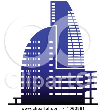 Clipart Blue Skyscraper Logo 26 - Royalty Free Vector Illustration by Vector Tradition SM