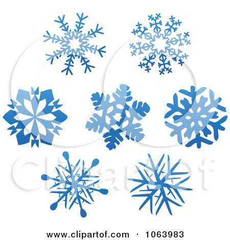 Clipart Snowflakes In Blue Digital Collage 1 - Royalty Free Vector Illustration by Vector Tradition SM