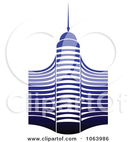 Clipart Blue Skyscraper Logo 25 - Royalty Free Vector Illustration by Vector Tradition SM