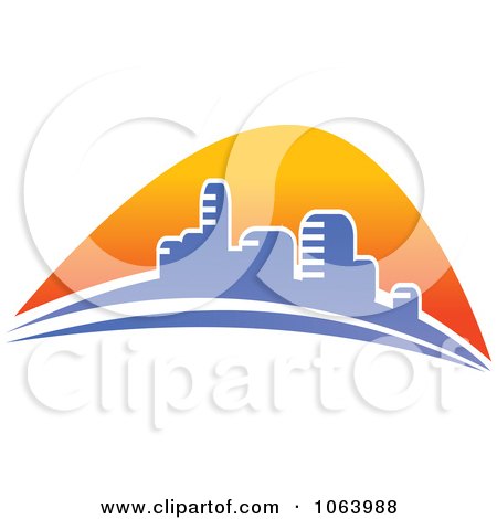 Clipart Blue Skyscraper Logo 54 - Royalty Free Vector Illustration by Vector Tradition SM