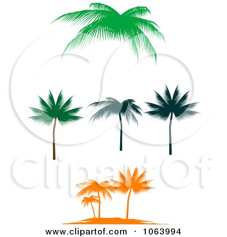 Clipart Palm Trees Digital Collage 1 - Royalty Free Vector Illustration by Vector Tradition SM
