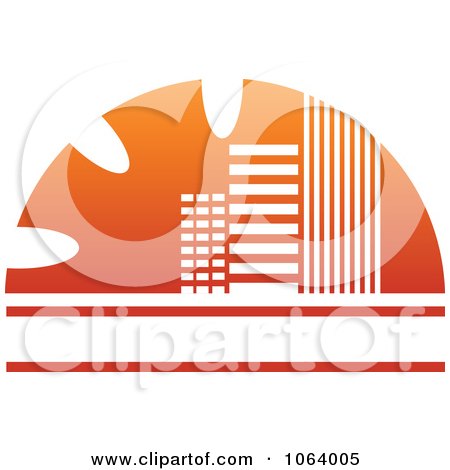 Clipart Orange Skyscraper Logo 2 - Royalty Free Vector Illustration by Vector Tradition SM