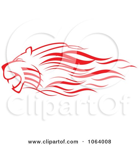 Clipart Red Lion Attacking - Royalty Free Vector Illustration by Vector Tradition SM