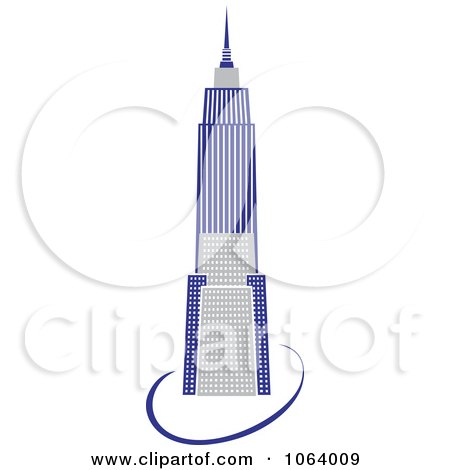 Clipart Blue Skyscraper Logo 9 - Royalty Free Vector Illustration by Vector Tradition SM