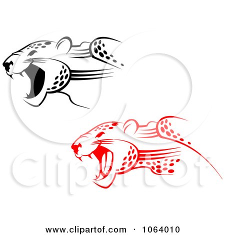 Clipart Jaguars Attacking Digital Collage - Royalty Free Vector Illustration by Vector Tradition SM