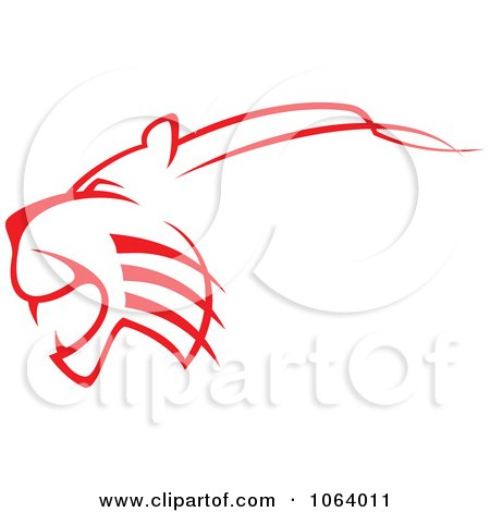 Clipart Red Lioness Attacking - Royalty Free Vector Illustration by Vector Tradition SM