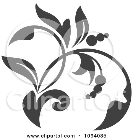 Clipart Gray Flourish Design Element 3 - Royalty Free Vector Illustration by Vector Tradition SM