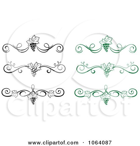 Clipart Grapevine Dividers Digital Collage - Royalty Free Vector Illustration by Vector Tradition SM