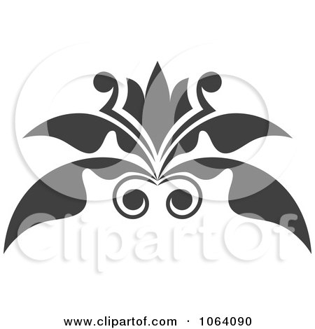 Clipart Gray Flourish Design Element 6 - Royalty Free Vector Illustration by Vector Tradition SM