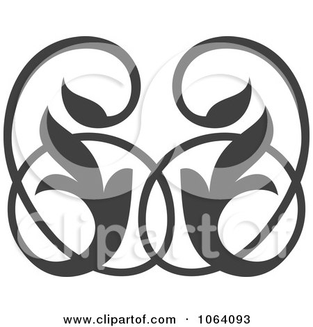 Clipart Gray Flourish Design Element 8 - Royalty Free Vector Illustration by Vector Tradition SM