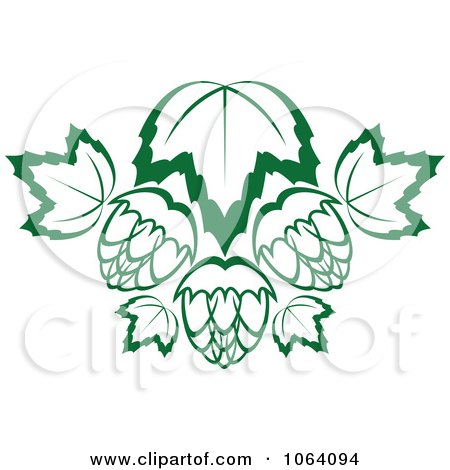 Clipart Green Floral Design 2 - Royalty Free Vector Illustration by Vector Tradition SM