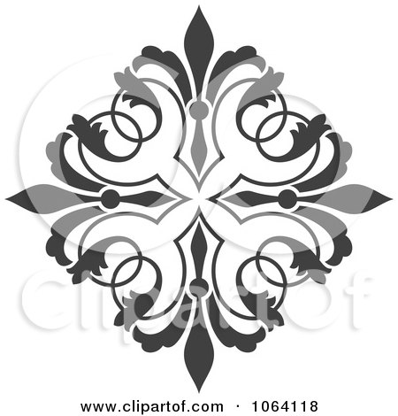 Clipart Gray Flourish Design Element 14 - Royalty Free Vector Illustration by Vector Tradition SM