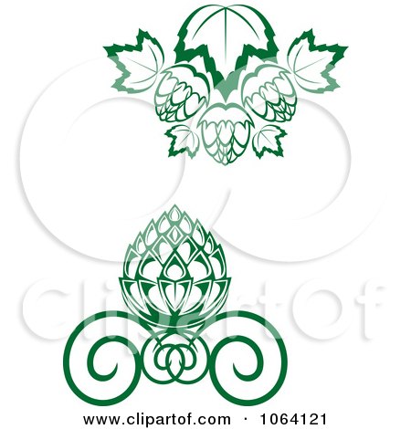 Clipart Green Floral Designs Digital Collage - Royalty Free Vector Illustration by Vector Tradition SM
