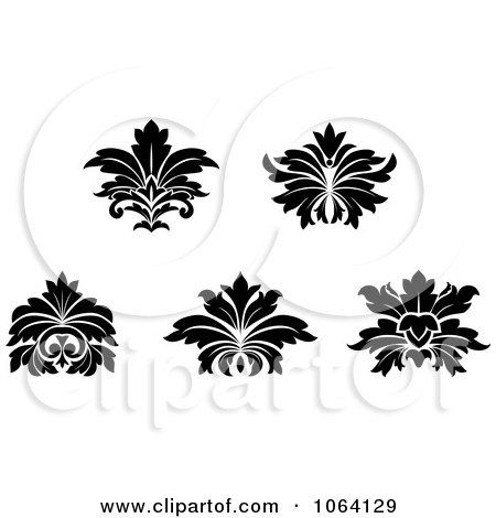 Clipart Black And White Flourishes Digital Collage - Royalty Free Vector Illustration by Vector Tradition SM