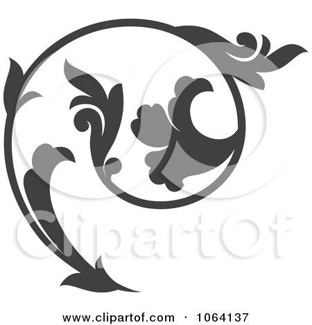 Clipart Gray Flourish Design Element 7 - Royalty Free Vector Illustration by Vector Tradition SM