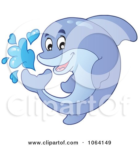 Clipart Dolphin Splashing - Royalty Free Vector Illustration by visekart