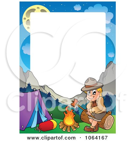 Clipart Camping Boy Scout Frame 2 - Royalty Free Vector Illustration by visekart
