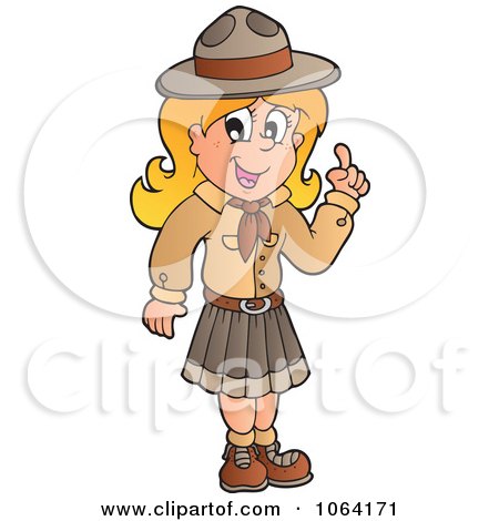 Clipart Smart Scout Girl - Royalty Free Vector Illustration by visekart