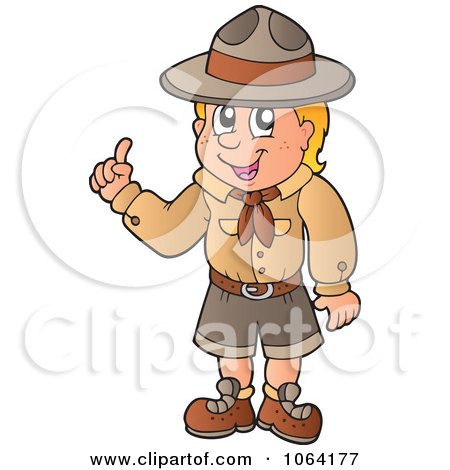 Clipart Smart Scout Boy - Royalty Free Vector Illustration by visekart