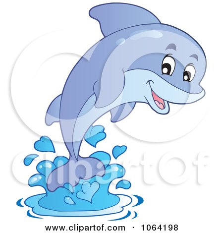 Clipart Dolphin Leaping - Royalty Free Vector Illustration by visekart