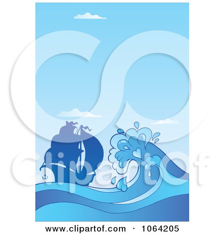 Clipart Large Wave By Ship - Royalty Free Vector Illustration by visekart