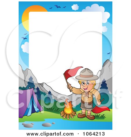 Clipart Camping Boy Scout Frame 3 - Royalty Free Vector Illustration by visekart