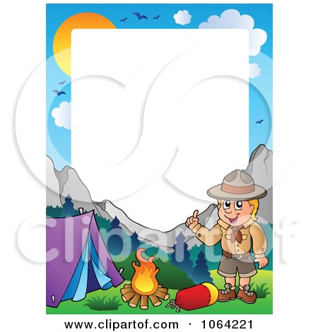 Clipart Camping Boy Scout Frame 1 - Royalty Free Vector Illustration by visekart