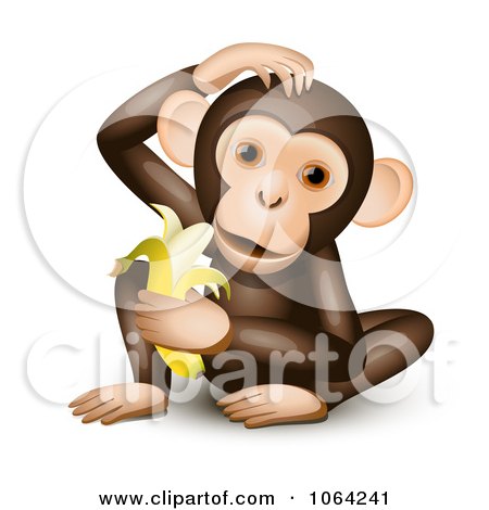 Clipart Hungry Monkey - Royalty Free Vector Illustration by Oligo