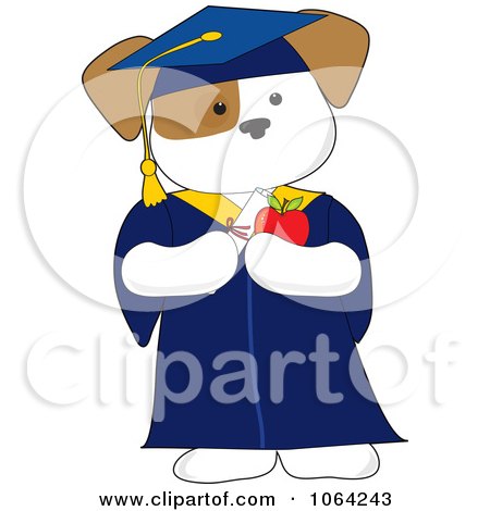 Clipart Cute Graduate Puppy - Royalty Free Vector Illustration by Maria Bell
