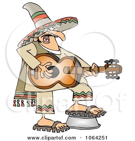Clipart Mexican Guitarist - Royalty Free Vector Illustration by djart