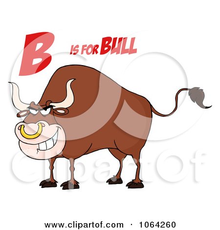 Clipart B Is For Bull - Royalty Free Vector Illustration by Hit Toon