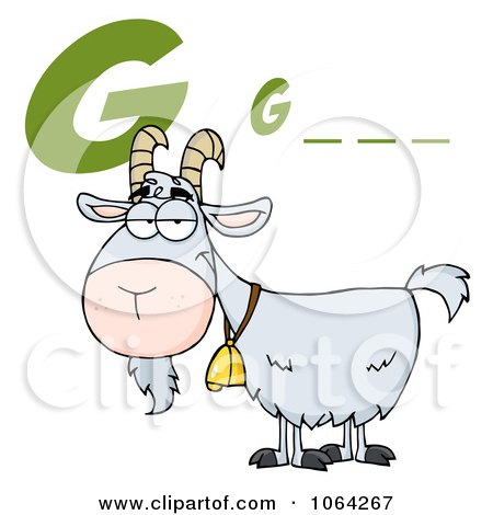 Clipart Goat Under G Is For - Royalty Free Vector Illustration by Hit Toon