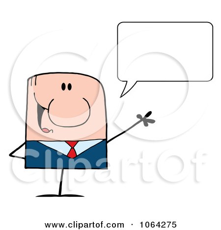 Clipart Talking Caucasian Businessman - Royalty Free Vector Illustration by Hit Toon
