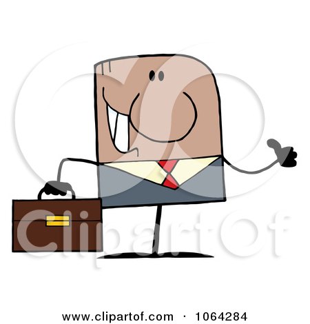 Clipart Thumbs Up Black Businessman - Royalty Free Vector Illustration by Hit Toon