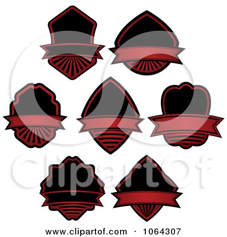 Clipart Red And Black Labels Digital Collage - Royalty Free Vector Illustration by Vector Tradition SM
