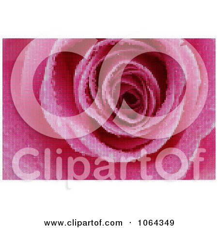 Clipart Mosaic Pink Rose Background - Royalty Free Vector Illustration by KJ Pargeter