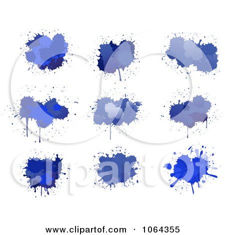 Clipart Blue Splatters Digital Collage - Royalty Free Vector Illustration by Vector Tradition SM