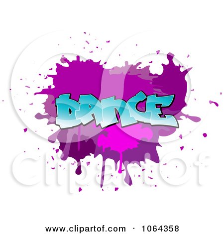 Clipart Comic Splatter With Dance Text - Royalty Free Vector Illustration by Vector Tradition SM