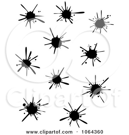 Clipart Black Splats Digital Collage - Royalty Free Vector Illustration by Vector Tradition SM