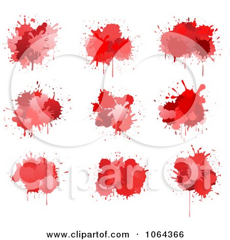 Clipart Red Splatters Digital Collage 3 - Royalty Free Vector Illustration by Vector Tradition SM